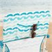 Aktive Silla de playa plegable con respaldo bajo y bolsillo trasero Azul