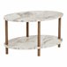 Mesa de centro Højreby ovalada aglomerado/madera 70x44 Blanco