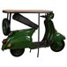Barra botellero moto vespa de metal y madera Verde