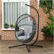 Silla Colgante Huevo Acero, Poliéster Outsunny Gris