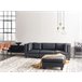 Beliani Sofá con reposapiés Piel sintética UNSTAD Negro