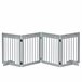 Barrera para Mascotas Madera de Pino PawHut Gris