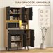 Alacena de Cocina Melamina de Madera HOMCOM, hogar - cocina Marron
