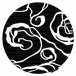 Alfombra HAMPTON círculo rosa flores 120x120 Negro