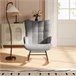 Silla mecedora, sillón de balanceo con respaldo cuadrado Gris Oscuro