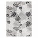 Alfombra Estructural BOTANIC 65245 Hojas de monstera tejido plano 176x270 Gris