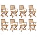 8 Sillas de jardín plegables madera maciza acacia con cojines Beige