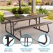 Mesa con bancos plegable ultrarresistente marrón LIFETIME 183x76x74 cm UV100 Gris