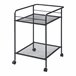 [en.casa] Carrito de servicio Hole con 2 estantes metal MDF 62 Negro