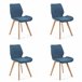 4x silla tapizada SJ.0159 Azul Marino