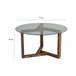 Mesa de centro de vidro 75x75 Madera Oscura