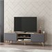 Mueble de TV Grindsted elegante con 2 estantes aglomerado Antracita