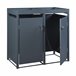 Cobertizo Valkeakoski para 2 cubos de basura de 120L acero Gris