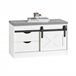 Banco Zapatero con Puerta Corrediza de Granero FSR153-W SoBuy Blanco