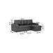 Chaise longue piel sintética con cama HARRY Negro
