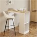 Mesa de cocina alta fija con estantes CLARA Mesa de cocina alta fija con estantes CLARA Blanco/ Madera