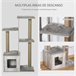 Árbol para Gatos Aglomerado de Madera, Felpa y Yute PawHut Gris