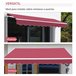 Toldo Manual Plegable Poliéster, Metal Outsunny 395x245 Rojo