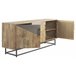 Aparador de madera de abeto con base de tubo de metal Natural