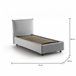 Cama individual en tela Blanco