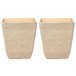 Beliani Conjunto de 2 macetas DELOS Arena