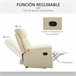 Sillón Reclinable Acero, MDF, PU y Espuma HOMCOM Blanco