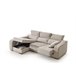 Sofá Chaiselongue Zafiro 3 Plazas Tela Izquierda Beige