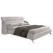 Cama matrimonio tapizada en tela Gris Claro