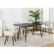 Conjunto de mesa extensible efecto madera y 4 sillas Blanco/ Negro