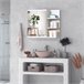 Armario de Baño con Espejo Melamina de Madera y Vidrio kleankin 60 Blanco