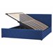Beliani Cama con somier Terciopelo ROCHEFORT 170x214 Azul Marino