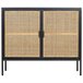 Aparador de metal y madera 2 puertas, Negro