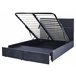 Beliani Cama con somier Terciopelo VERNOYES 170x214 Negro