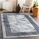 Alfombra lavable ANDRE 1189 Mármol griego 120x170 Blanco/ Gris