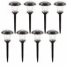 Aktive Set de 8 balizas solares LED 6 lúmenes con estaca Negro