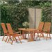 4 Sillas de jardín plegables de madera maciza de eucalipto Marron