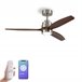 HELIX Ventilador techo wifi YOEVU, LED regulable, 6 velocidades Nogal