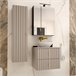 Conjunto de muebles con lavabo individual y columna Izae 60 Beige