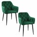 2x Silla tapizada de terciopelo acolchado SJ.030 Gris