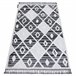 Alfombra MAROC P662 Diamantes Franjas Bereber marroquí Shaggy 140x190 Negro