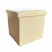 Puff Ottoman de Almacenaje Cuadrado Plegable Beige