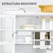 Alacena de Cocina MDF, Vidrio Templado HOMCOM, hogar - cocina 68 Blanco