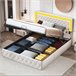 Cama con almacenamiento 200x180 Beige