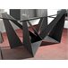 Mesa comedor rectangular cristal templado y acero negro Transparente