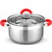 Batería Cocina Set 8 Piezas Vitro Inducción Acero Rojo Gridinlux Rojo