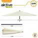 Sombrilla para jardín hexagonal Ø300 cm c/sistema de doble polea Aktive Crema