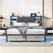 cama, led, usb, cama para adolescentes, cama doble, cajones 140x214 cama, led, usb, cama para adolescentes, cama doble, cajones 140x214 Negro
