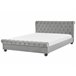 Beliani Cama con somier Terciopelo AVALLON 233x192 Gris Claro