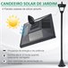 Farola Solar Plástico, Acero Inoxidable Outsunny Negro