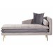 Beliani Chaise longue derecho Terciopelo GONESSE Gris